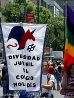 Guapo y orgulloso, portando bander�n del Colegio Holand�s