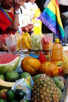 Frutas y bandera